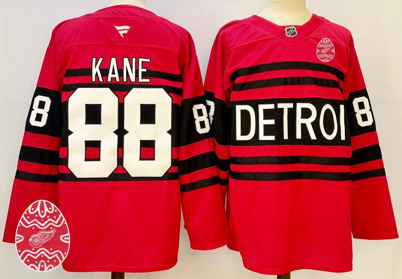 Men Detroit Red Wings 88 Kane Red Fanatics 2025 NHL Jersey style 2